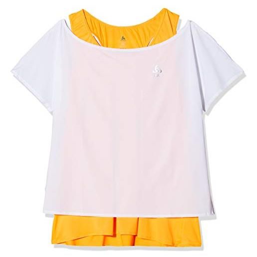 Odlo maglietta da donna s/s kimber lo, donna, t-shirt, 347271, bianco/arancione fluo, m