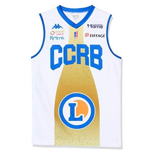CCRB Reims - maglia ufficiale châlons-reims 2019-2020, da basket da bambino, bambini, maillot_dom_ccrb, bianco, fr: xxs (taille fabricant: 6 ans)