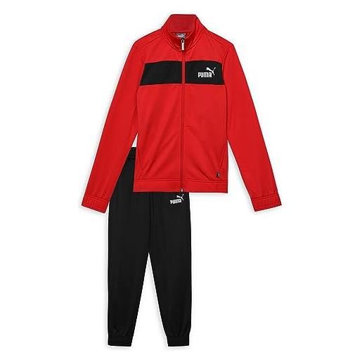 PUMA poly suit cl b, tuta bambino, rosso (high risk red), 152