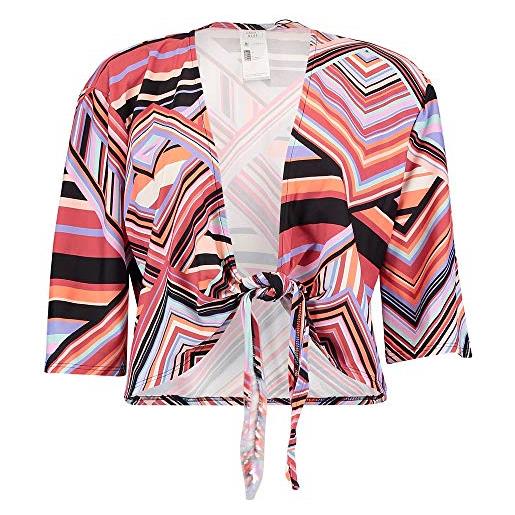 O'NEILL lw festi stripe wrap top cover up donna, donna, 0a8937, bianco/rosso (white aop w/red), xl