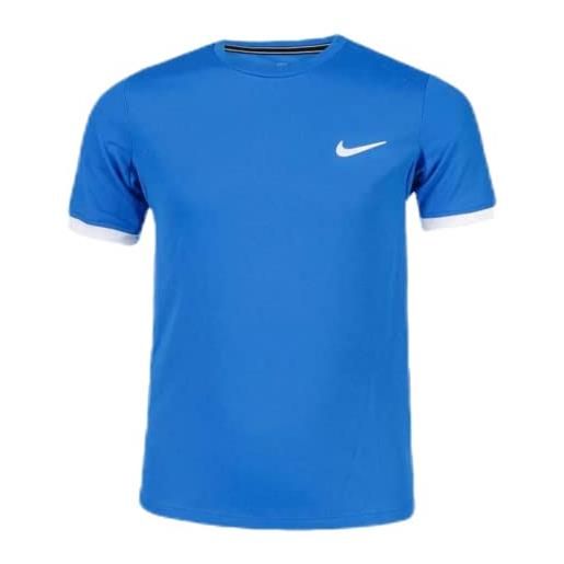 Nike t-shirt nkct dry, bambini e ragazzi, segnale blu/bianco, s