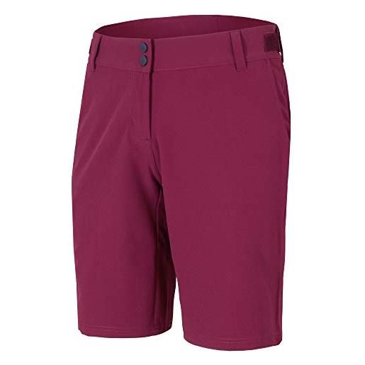 Ziener nivia, pantaloncini funzionali per attività all'aperto, traspiranti, ad asciugatura rapida, elastici. Donna, cassis, 36