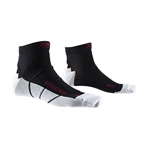 X-Socks calzini da corsa x-bionic run discovery unisex adulto, opal black/artic white, 42-44