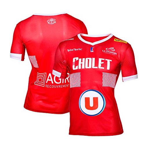 Cholet maglia ufficiale da basket 2018-2019 da bambino, bambini, mailextcholet, rosso, fr: xxs (taille fabricant: 12 ans)