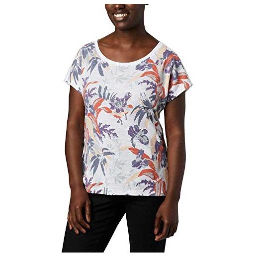 Columbia high dune t-shirt, maglietta da donna, bianco, leafscap, s