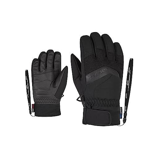 Ziener labino as(r) glove junior, guanti da sci/sport invernali, impermeabili, traspiranti. Bambino, stampa grigio, set da 3