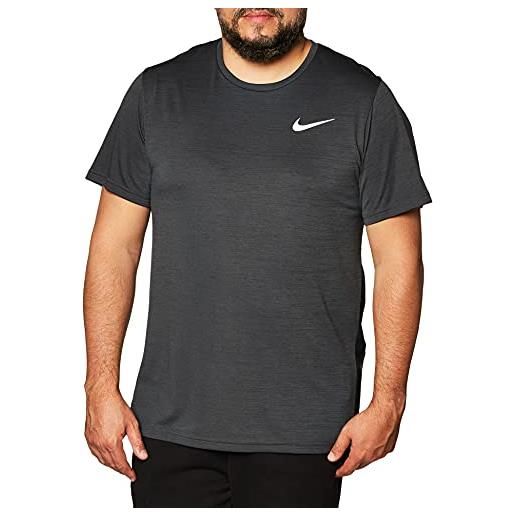 Nike hyper dry veneer, t-shirt uomo, black/iron grey/htr/white, l