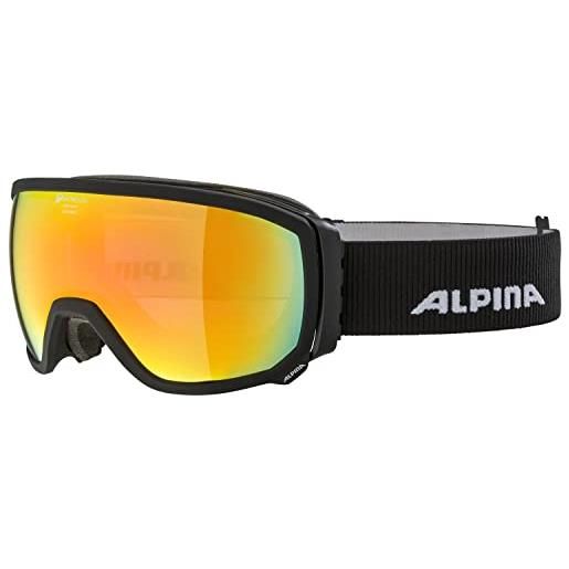 ALPINA scarabeo qhm, occhiali da sci unisex-adult, black matt, one size