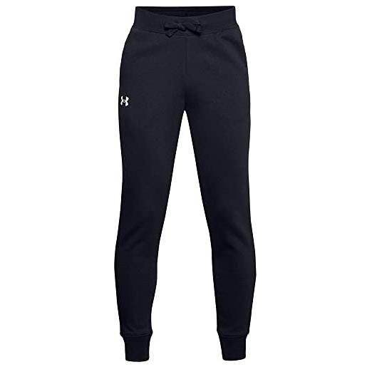 Under Armour pantaloni rival cotton pantaloni, bambino, black / / onyx white (001), ysm