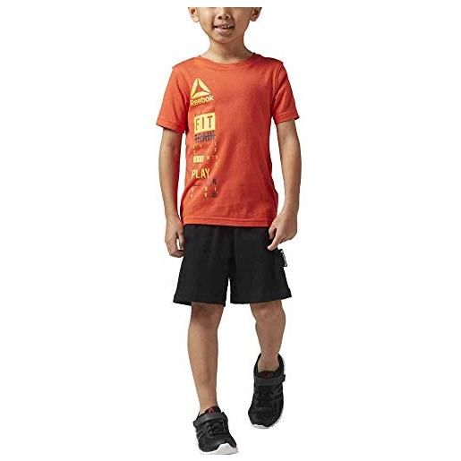 Reebok b es ss set maglia manica corta, uomo, arancione (carote), 5t