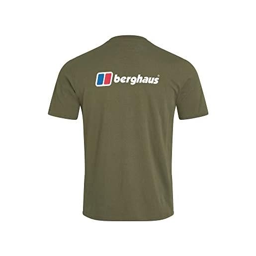 Berghaus - maglietta da uomo con logo frontale e posteriore, uomo, t-shirt, 4a001112cb9, verde edera. , s