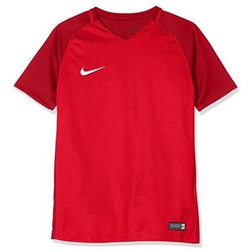 Nike trophy iii jersey youth shortsleeve, t-shirt unisex bambini, rosso (team red/gym red/gym red/white), xs