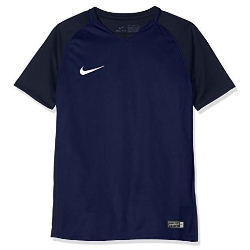 Nike trophy iii jersey youth shortsleeve, t-shirt unisex bambini, blu (midnight navy/dark obsidian/dark obsidian/white), s