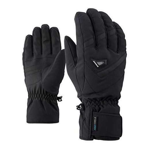 Ziener gary as - guanti da sci alpine da uomo, impermeabili, traspiranti, colore nero, 8,5