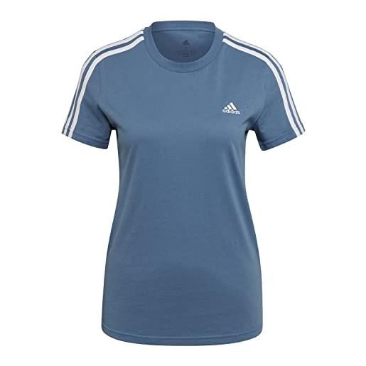 adidas w 3s t, t-shirt donna, altered blue/white, xs