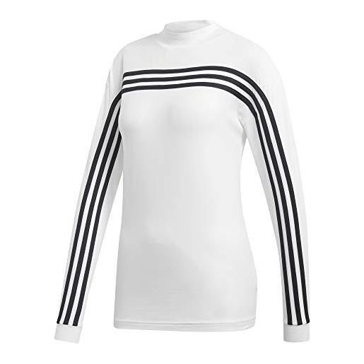 adidas mh 3-streifen, maglia di tuta donna, bianco/nero, xs