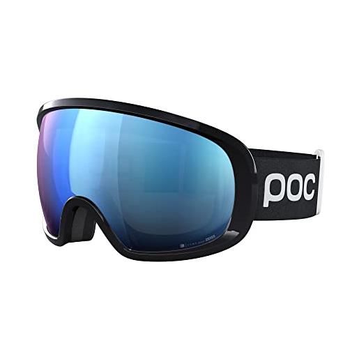 POC fovea clarity comp +, occhiali da sci unisex-adulto, uranium black/spektris blue, taglia unica