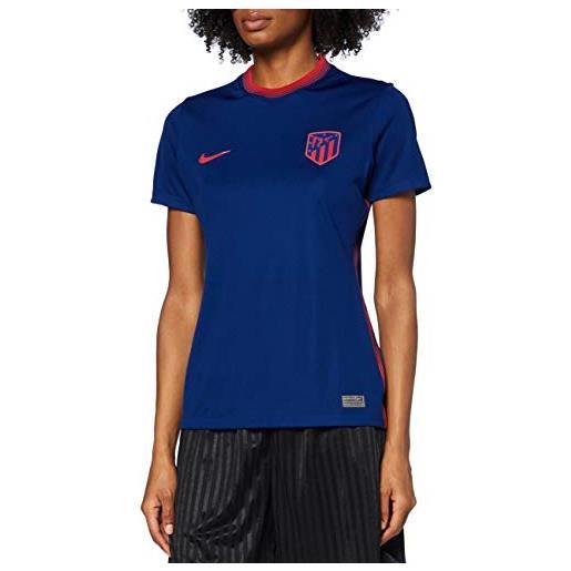 Nike atm w nk brt stad jsy ss aw, t-shirt donna, coastal blue/(sport red) (no sponsor), xs