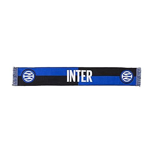 Inter sciarpa nuovo logo jaquard, diverse colorazioni, stadio unisex-adulto, scritta nerazzurri nero/blu, taglia unica