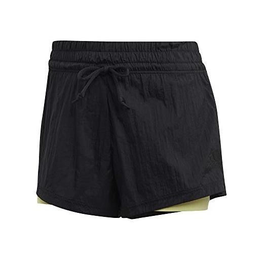 adidas w 2in1 pantaloncini da donna, donna, pantalone corto, fi6714, nero (negro/matama), xs