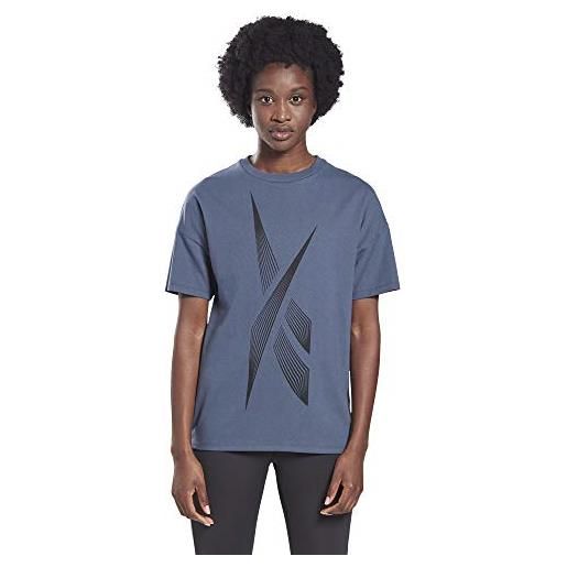 Reebok sr graphic tee maglietta da donna, donna, maglietta, fu2516, nero, xxs
