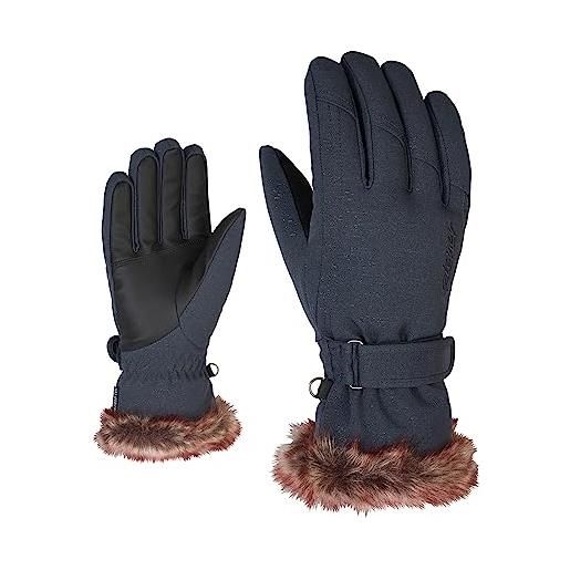 Ziener kim, guanti da sci/sport invernali, caldi, traspiranti. Donna, grigio inchiostro, 8