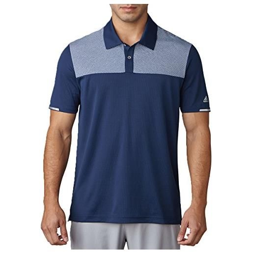 adidas climachill heather block competition maglietta polo a maniche corte da golf, uomo, uomo, climachill heather block competition, blu scuro, s