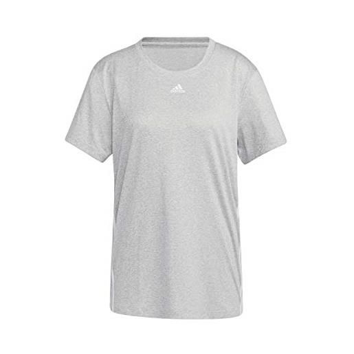 adidas 3 stripe tee maglietta da donna, donna, maglietta, gm2894, brgrin/bianco, s