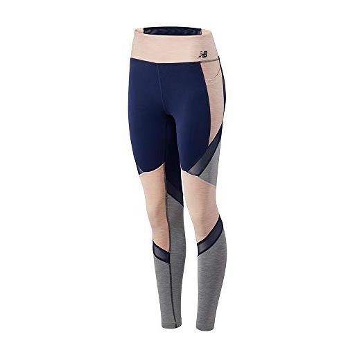 New Balance - pantaloni aderenti da donna a vita alta transform, donna, pantaloni, wp83142, rovere bianco heather, s