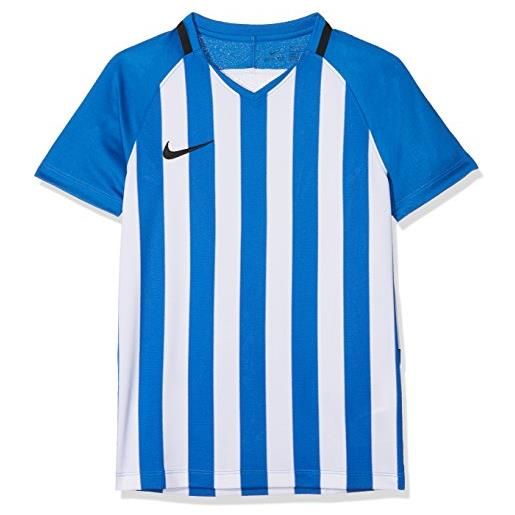 Nike striped division iii jersey ss, t-shirt unisex bambini, royal blue/white/black/(black), l
