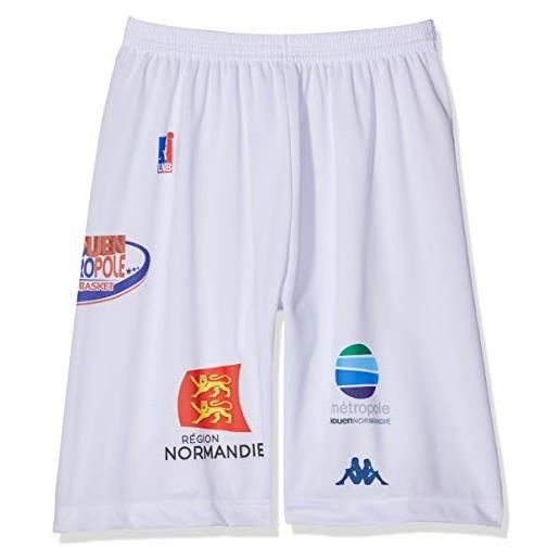 Rouen Metropole Basket rouen metropole - pantaloncini da basket ufficiali per bambini, 2018-2019, bambini, shortdomrou, bianco, fr: xxs (taille fabricant: 8 ans)