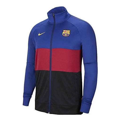 Nike fcb y nk i96 anthem trk jkt, giacca sportiva unisex bambini, deep royal blue/noble red/(amarillo) (no spon-home), xs