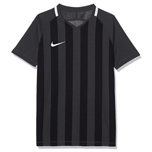 Nike kids striped division iii football jersey t-shirt, unisex bambini, black/white/white/(black), xl