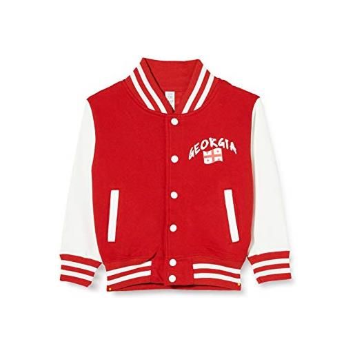 Supportershop - giacca georgia da bambino, colore: rosso e bianco, bambini, 5060672802925, rosso, fr: l (taille fabricant: 7-8 ans)