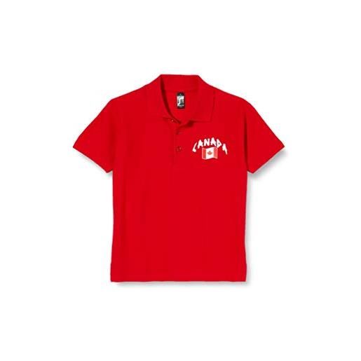 Supportershop - polo rugby canada da bambino, bambini, 5060672802239, rosso, fr: xl (taille fabricant: 10 ans)