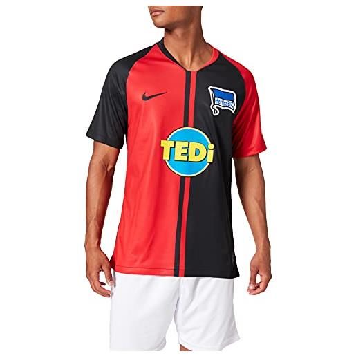 Nike hbsc m nk brt stad jsy ss aw t-shirt calcio, uomo, university red/(black) (full sponsor), s