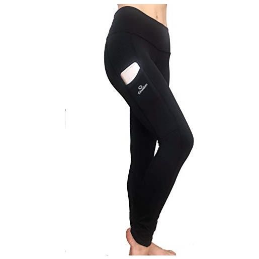 Ginadan pocket meryl, legging con tasca integrata, donna, donna, 2271-12-002-xs, nero, xs