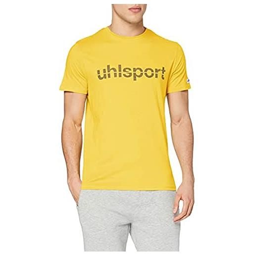 uhlsport essential promo, maglietta a mancihe corte con logo, blu (marine 14), xxs
