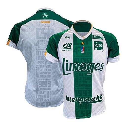 Limoges CSP domicile 2018 - maglia da basket da bambino, bambini, maildomcsp, bianco, fr: xxs (taille fabricant: 6 ans)