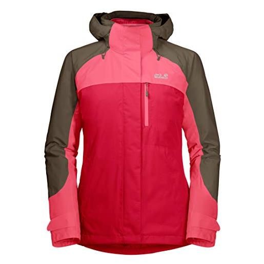 Jack Wolfskin whitney peak 3in1 giacca, donna, clear red, s