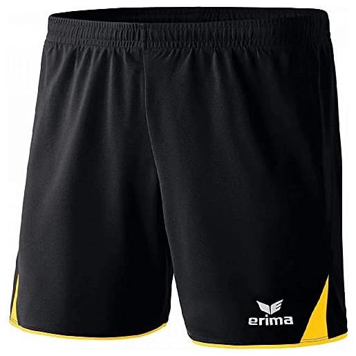 Erima, pantaloni corti sportivi 5-cubes, nero (schwarz/gelb), 140 cm