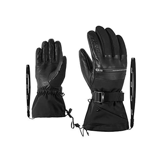 Ziener gallinus as pr dcs, guanti da sci/sport invernali, impermeabili, traspiranti, molto caldi uomo, nero, 9