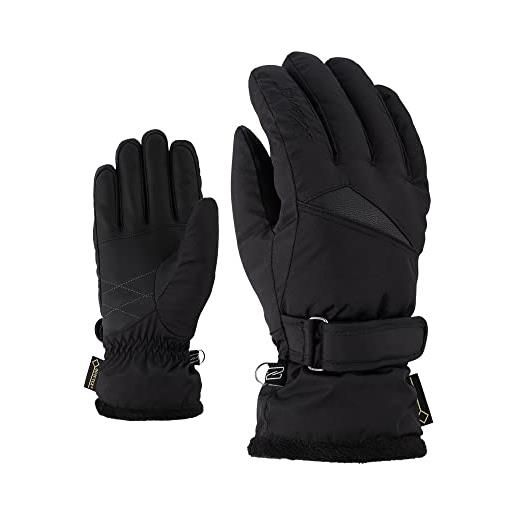 Ziener kofel gtx lady glove, guanti da sci/sport invernali, impermeabili, traspiranti donna, nero (black), 7.5