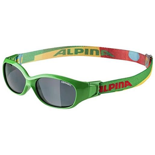 ALPINA sports flexxy kids, occhiali da ciclismo unisex-youth, cyan-puzzle, one size