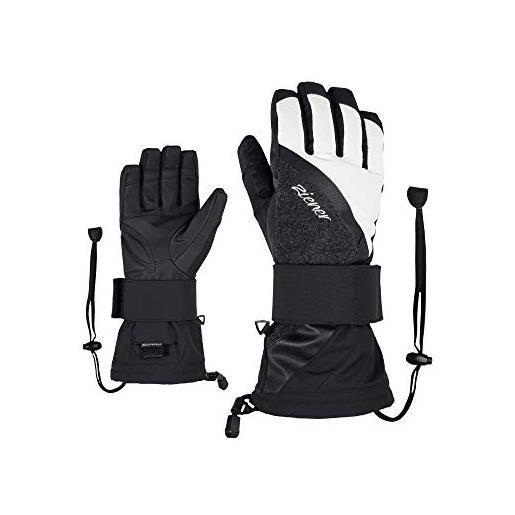Ziener gloves milana - guanti da snowboard da donna, donna, 801723, nero/bianco, 6