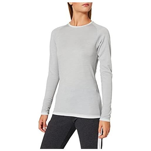 Schöffel merino-maglietta sportiva con maniche a 1/1, maglia lunghe donna, grigio (opal gray), s