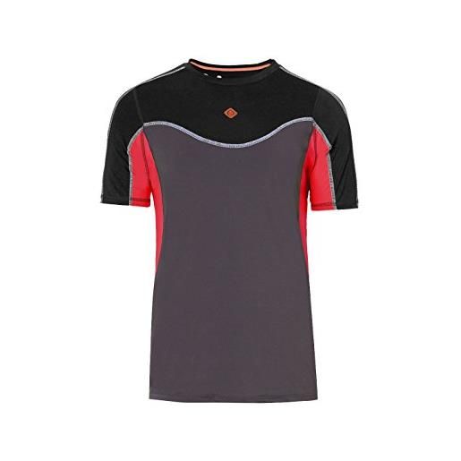 IZAS robson t-shirt, uomo, nero/grigio scuro/rosso, xs