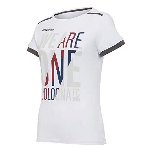 Macron bfc merch ca woman bia, t-shirt cotone donna bologna fc 2020/21, bianco, l