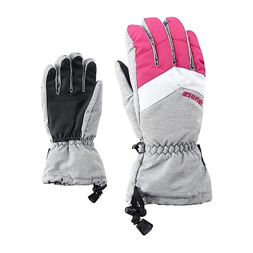 Ziener lette as glove junior - guanti da sci per bambini, per sport invernali, impermeabili, traspiranti, mélange chiaro, 3,5