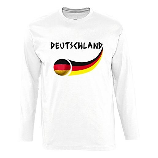 Supportershop t-shirt a manica lunga da ragazzo, germania, ragazzi, 5060570681608, white, s
